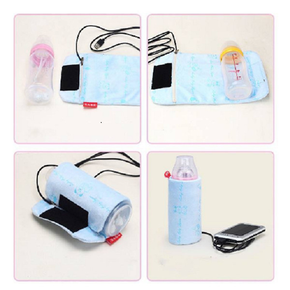 Tấm Ủ Bình Sữa USB Giữ Nhiệt Bình Sữa (Cắm Dây Vào Cổng USB Máy Tính, Pin Dự Phòng ĐT, Củ Sạc ĐT)