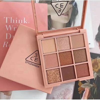 Bảng phấn mắt 9 màu tone hồng đất ánh nhũ