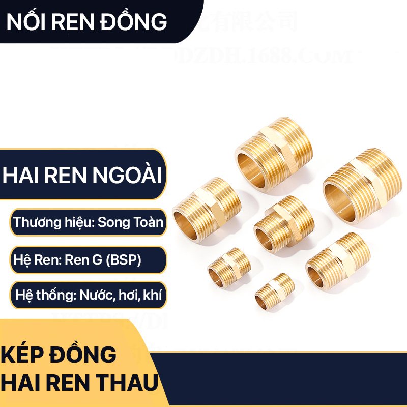 Kép Ren Đồng, Nối Ren Ngoài Đồng Thau (Brass Threaded Pipe Fittings)
