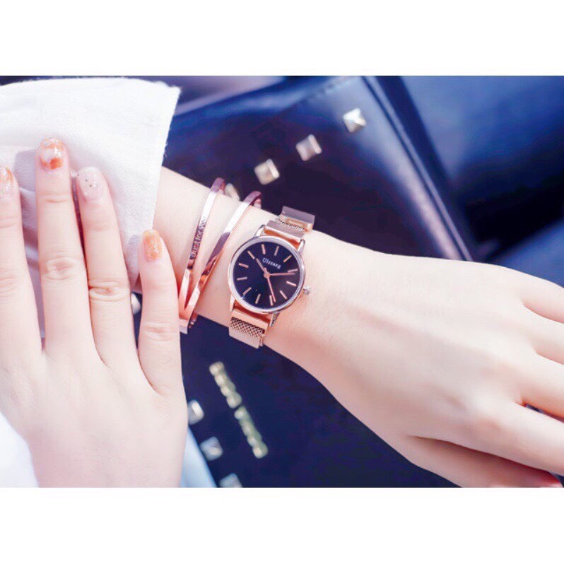 Đồng hồ thời trang nữ Ulzzang dây lưới nam châm cá tính