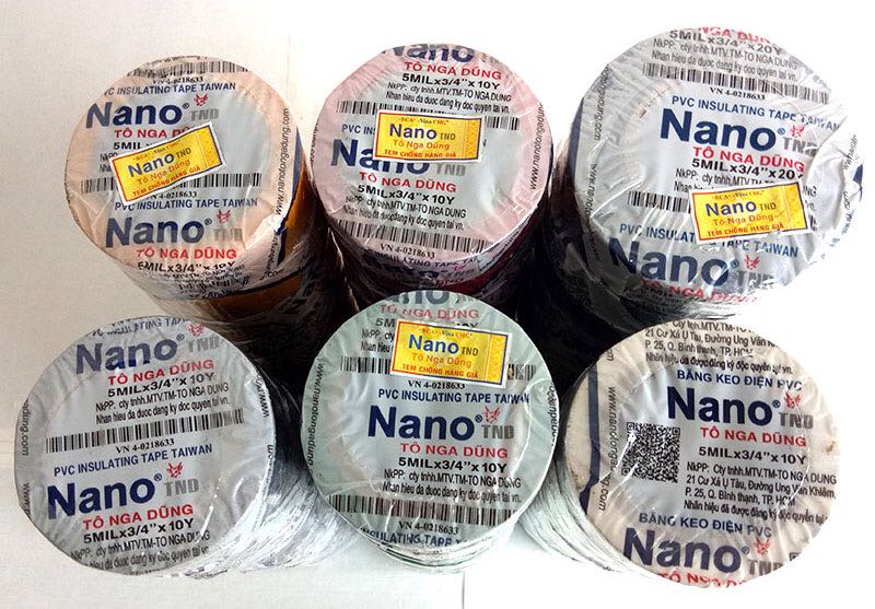 Băng dính điện. Băng keo điên Nano Tô Nga Dũng cách điện màu đen