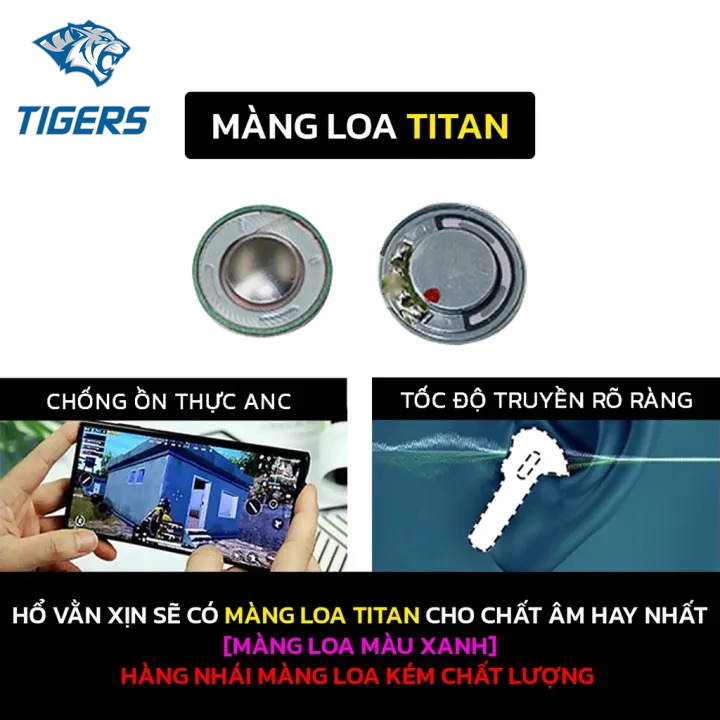 Tai nghe không dây, tai nghe Bluetooth hổ vằn AP2, tai nghe nhét tai công nghệ chống ồn, định vị thiết bị, pin trâu, kết nối tự động