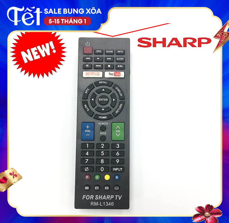 Điều khiển remote tivi sharp - dành cho tivi sharp internet