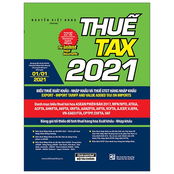 Fahasa - Thuế TAX 2021 - Biểu Thuế Xuất Khẩu - Nhập Khẩu Và Thuế GTGT Hàng Nhập Khẩu (Song Ngữ Anh - Việt)