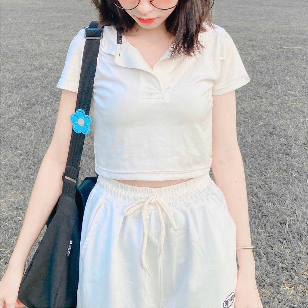 Áo thun borip croptop cổ bẻ siêu chất TTSLA0231