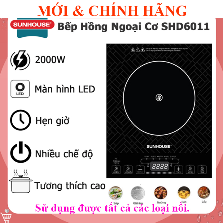 Bếp hồng ngoại sunhouse shd6017 shd 6017 không kén nồi, shd6011