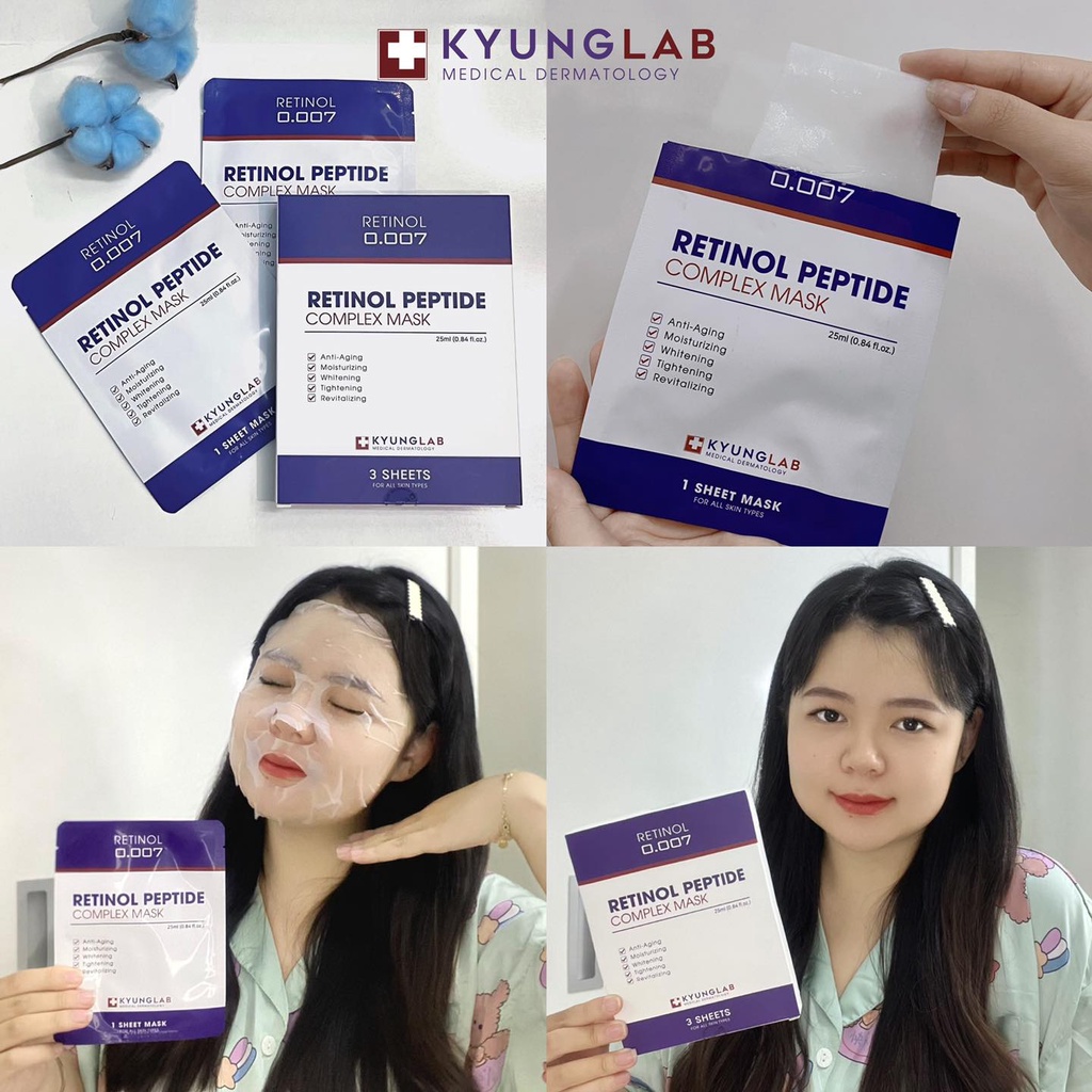 Hộp mặt nạ retinol KyungLab Peptide Complex Mask 3 miếng