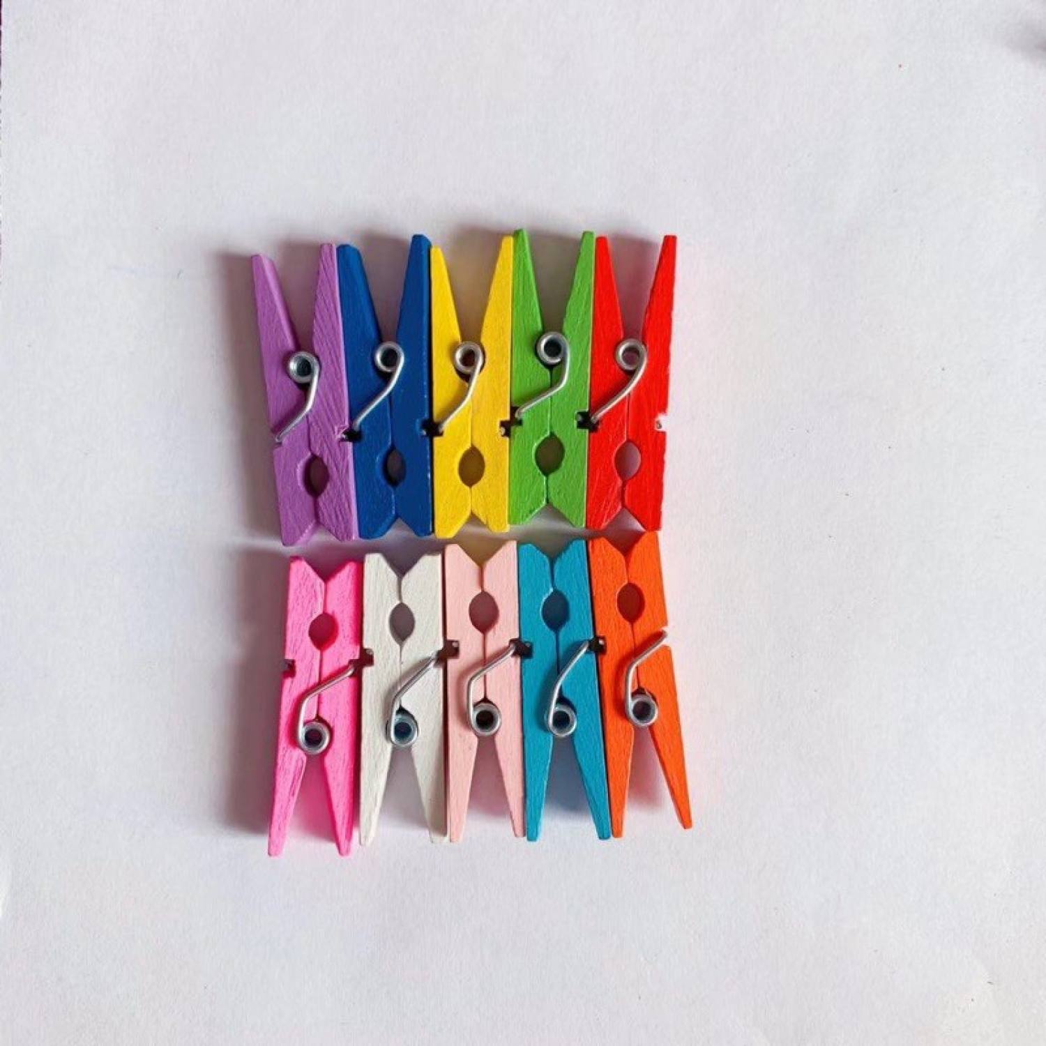 Kẹp gỗ nhiều màu dài 3cm