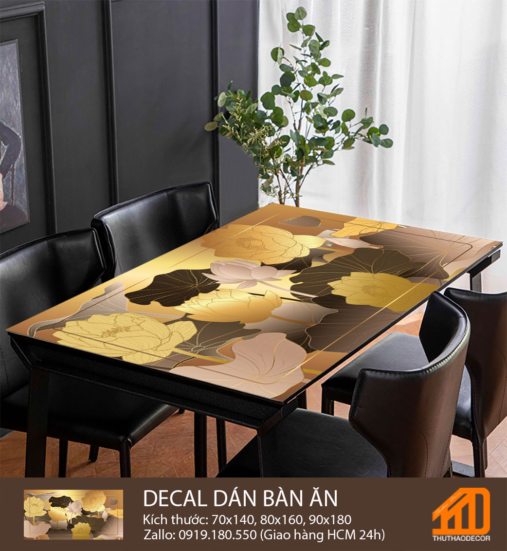 [HCM] Decal dán bàn ăn SEN VÀNG GOLD - TRANG TRÍ NỘI THẤT