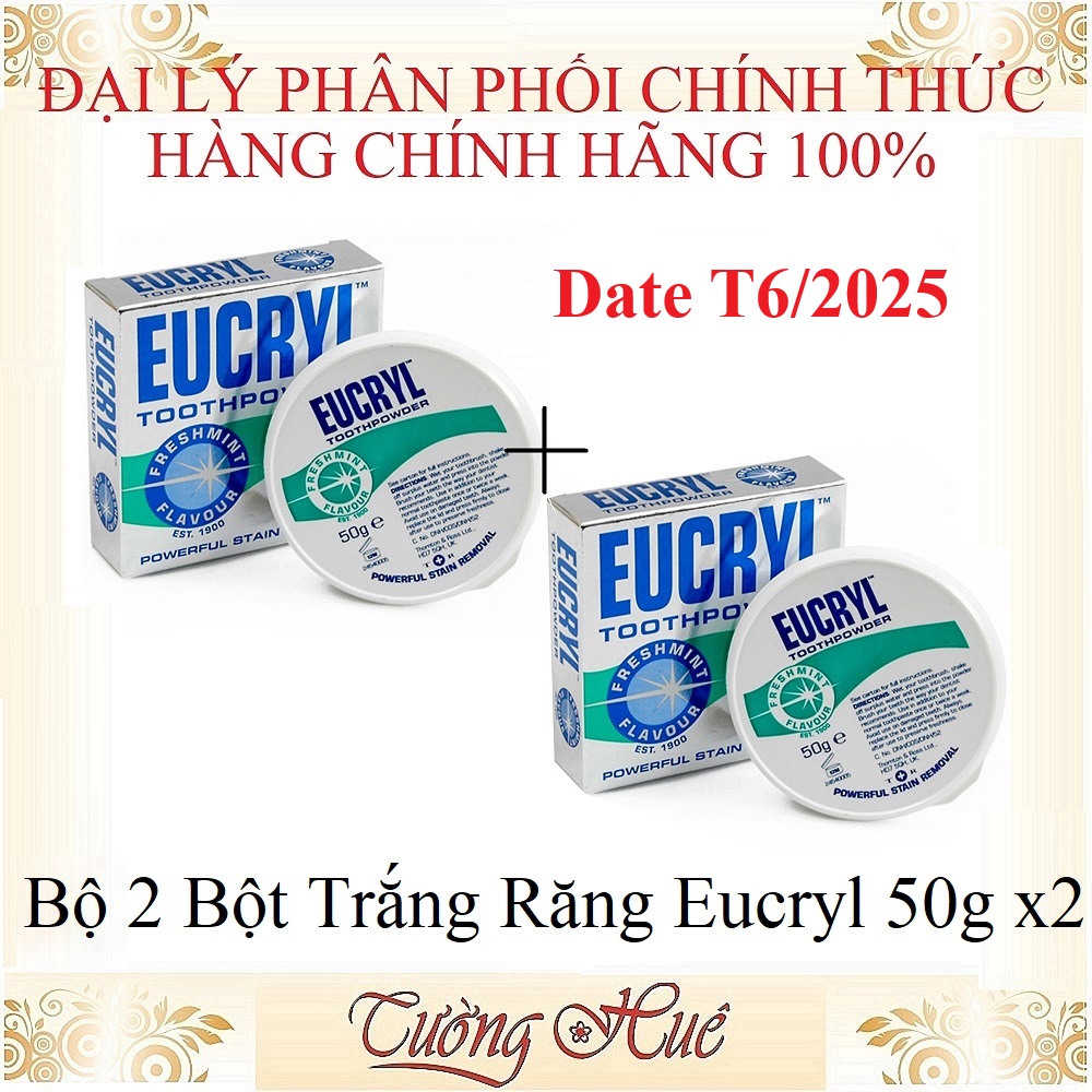 Bộ 2 Bột Làm Trắng Răng Eucryl Tooth Powder 50g