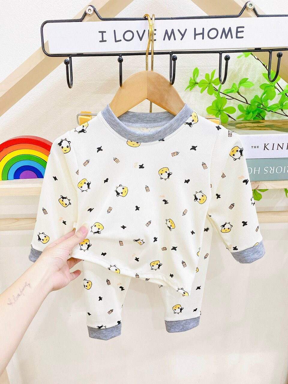 Đồ bộ Dài Tay bé trai bé gái Len Tăm Minkymon Mẫu Mới Bộ đồ ngủ thu đông cho bé trai gái cute thun gân tăm đẹp