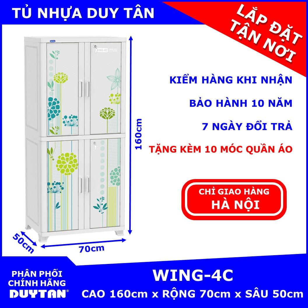 Tủ nhựa Duy Tân WING-4C 2 buồng treo quần áo tặng kèm 10 móc treo quần áo Duy Tân - Giao đúng Màu đã Chọn - Hoa văn ngẫu nhiên theo các hình đã đăng