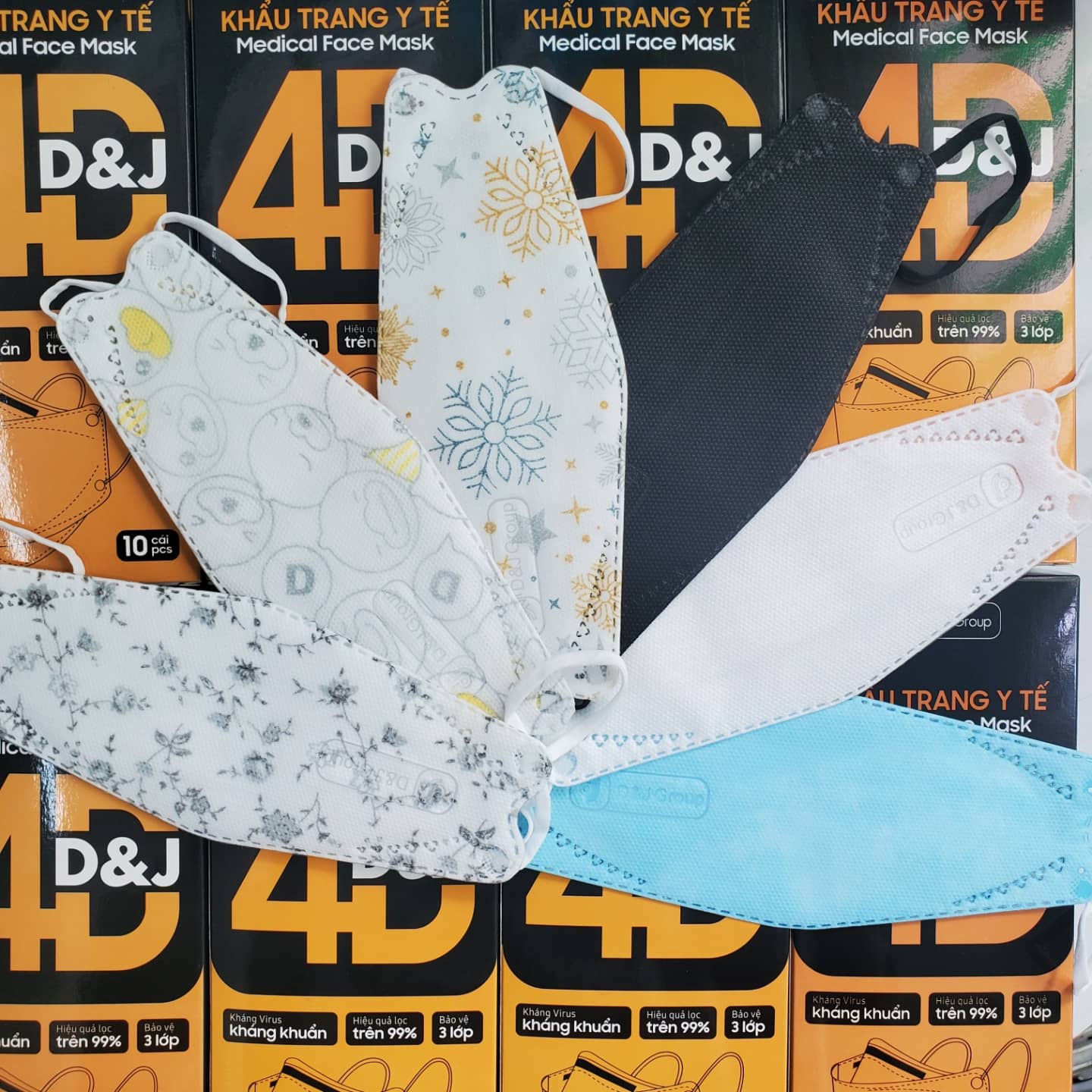 KHẨU TRANG KF94 D&J ĐỦ MÀU