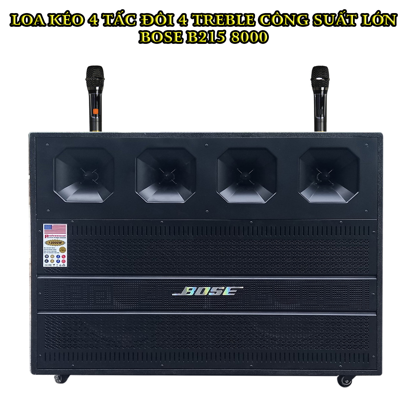 Loa kéo Bluetooth 4 tấc đôi 4 treble công suất lớn