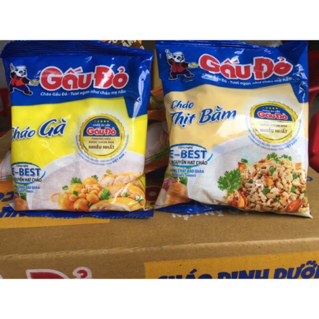 Combo 10 Gói Cháo Gấu Đỏ (Vị Gà/Thịt Bằm)