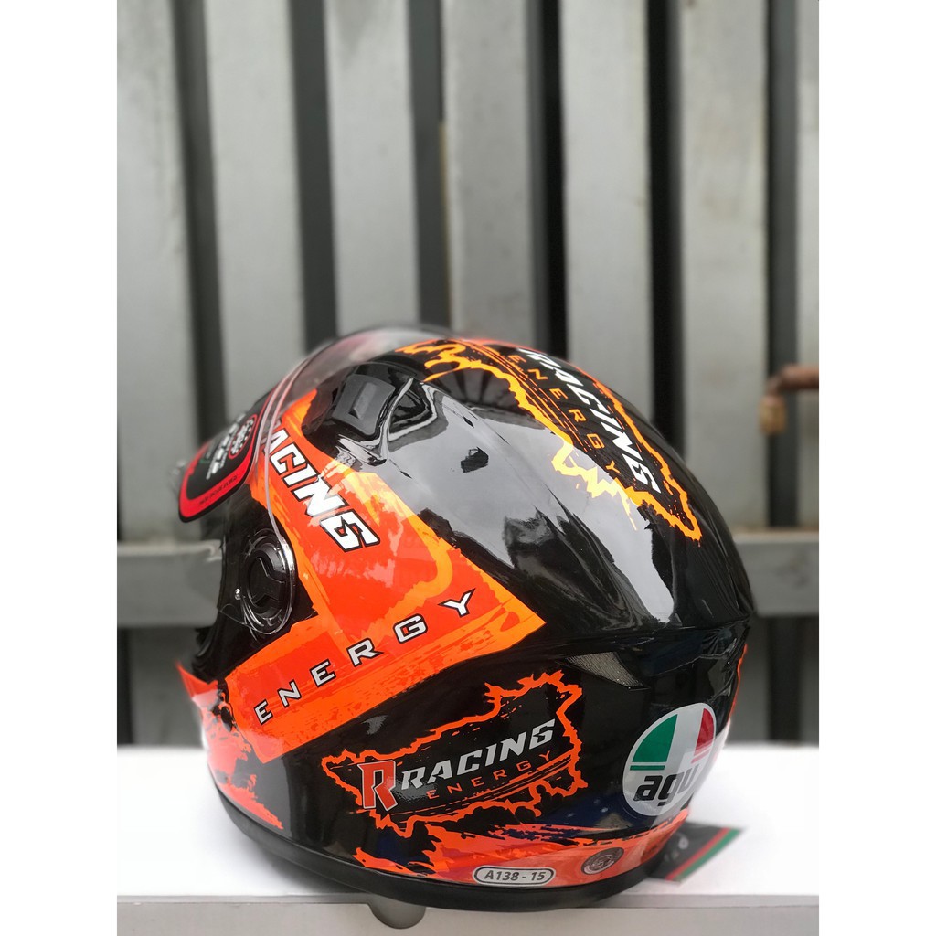 Nón Fullface AGU Tem RACING CAM + Túi đựng nón