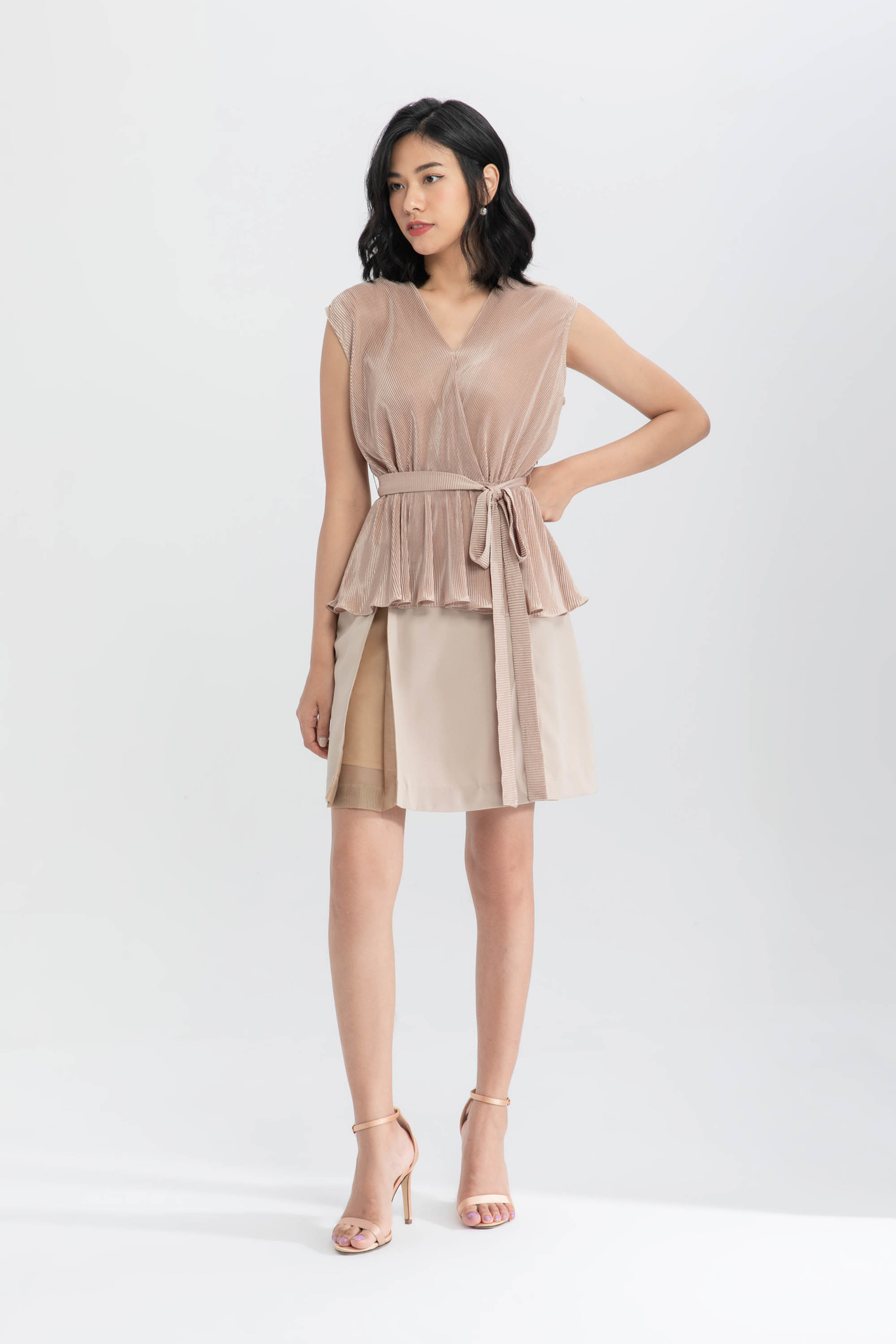 Áo Peplum dập ly nữ IVY moda MS 15M6422