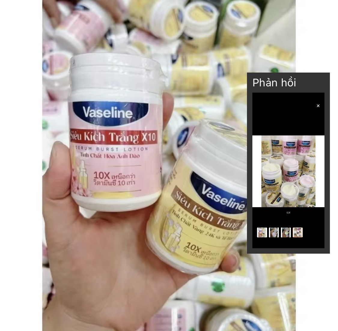 Kem kích trắng x10 vaseline Thái Lan
