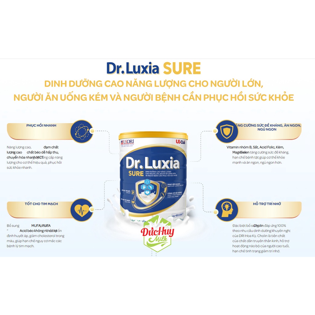 Sữa bột Dr.Luxia Sure 900g Mới