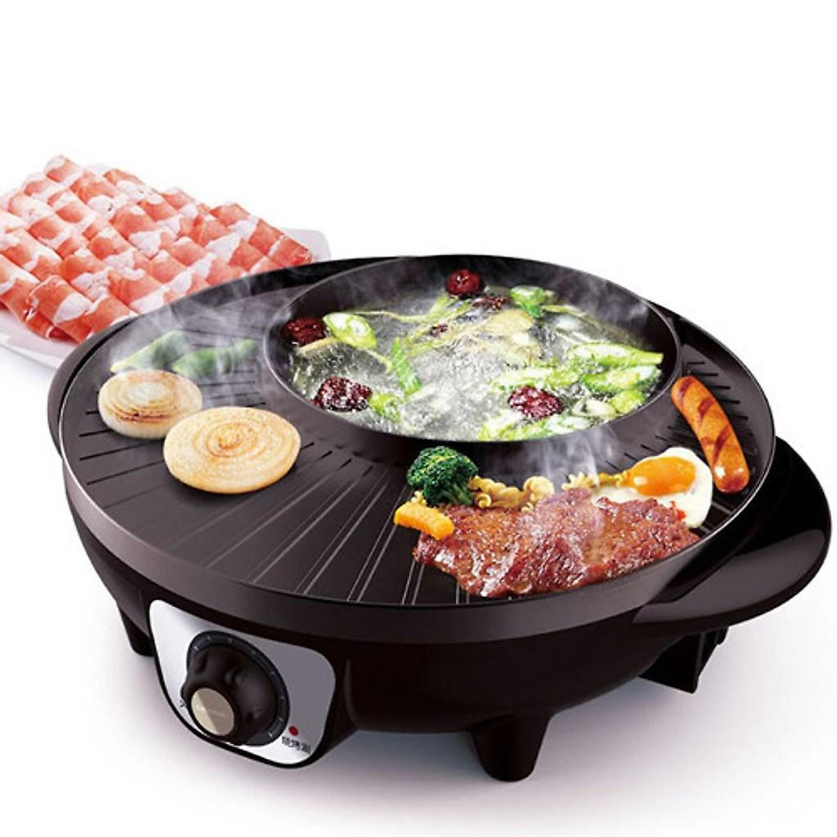 Bếp Lẩu Nướng Đa Năng 2in1 Cao Cấp, Nồi Lẩu Chống Dính Đa Năng, Bắt Nhiệt Siêu Nhanh, Chất Liệu Bền Đẹp Dễ Dàng Sử Dụng ( Bảo Hành 12 tháng trên toàn quốc )