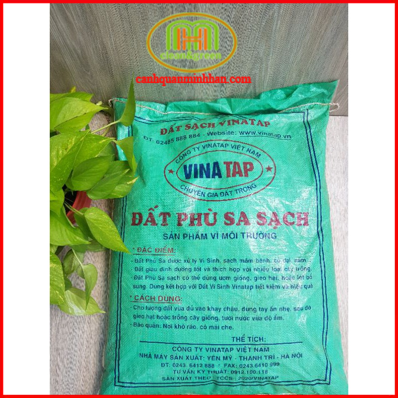 Đất thịt trồng cây phù sa sạch tự nhiên 100% 50dm3 20-25kg trồng rau, hoa hồng, cây cảnh| Minh Hân Garden