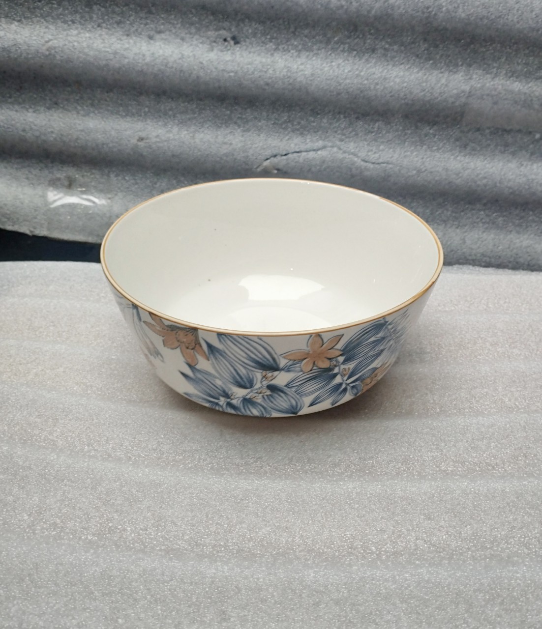 Tô sứ hoa văn 4d mẫu simple 18cm, tô sứ ăn phở trắng