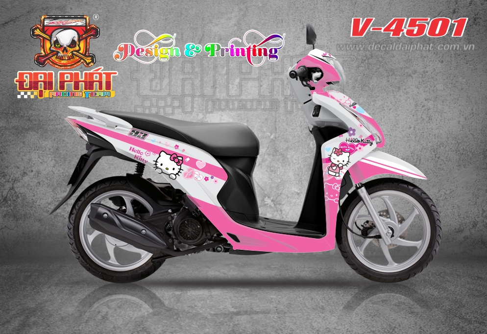 Tem Che Vision Hello Kitty Trắng Hồng