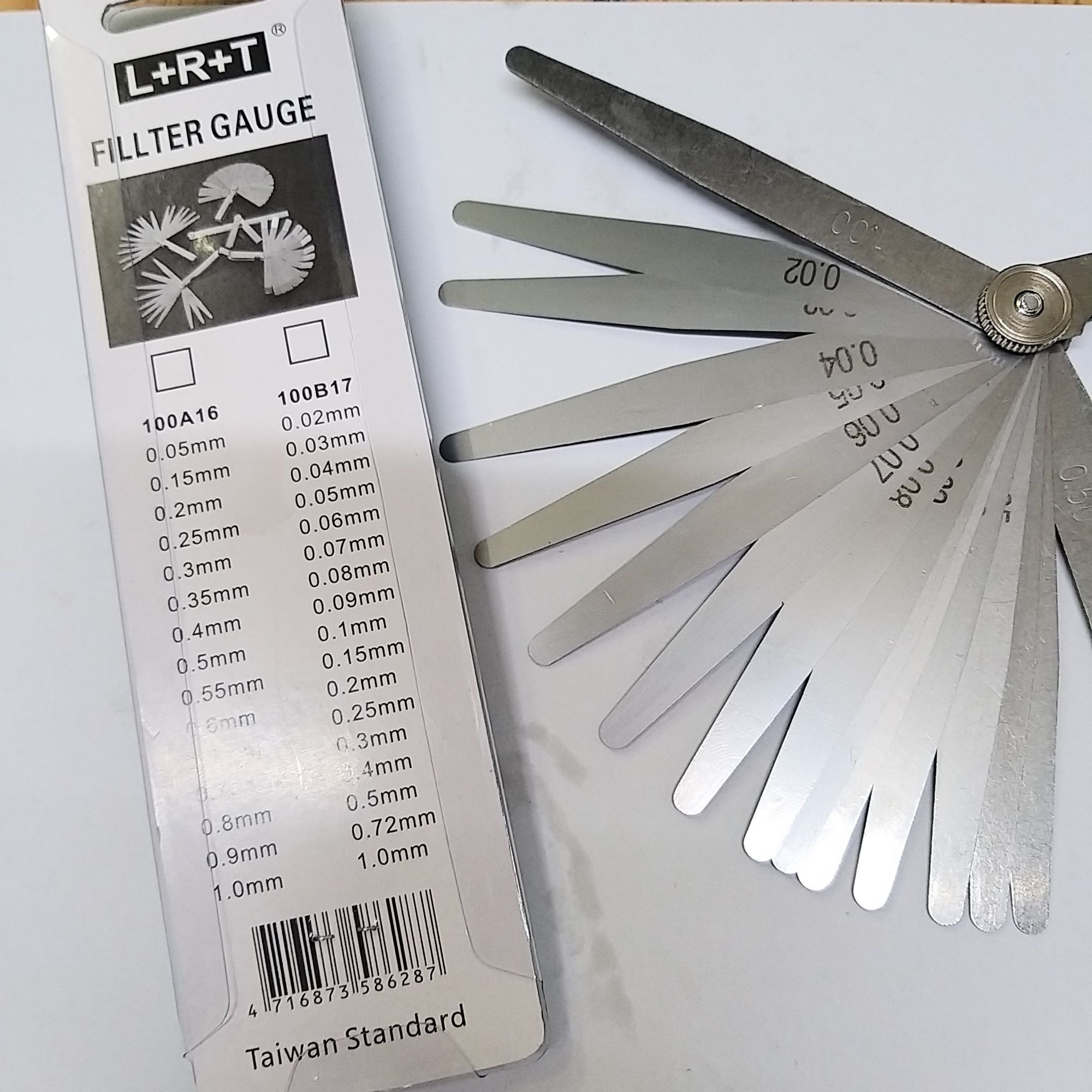 Thước Căn lá Cao Cấp 100B17 Lá 0.02-1mm (Bạc)