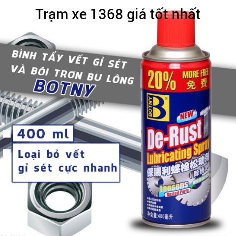 Chai dầu xịt chống rỉ sét và bôi trơn kim loại máy móc bulong ốc vít chính hãng Botny 400ml chức năng tương đương RP7