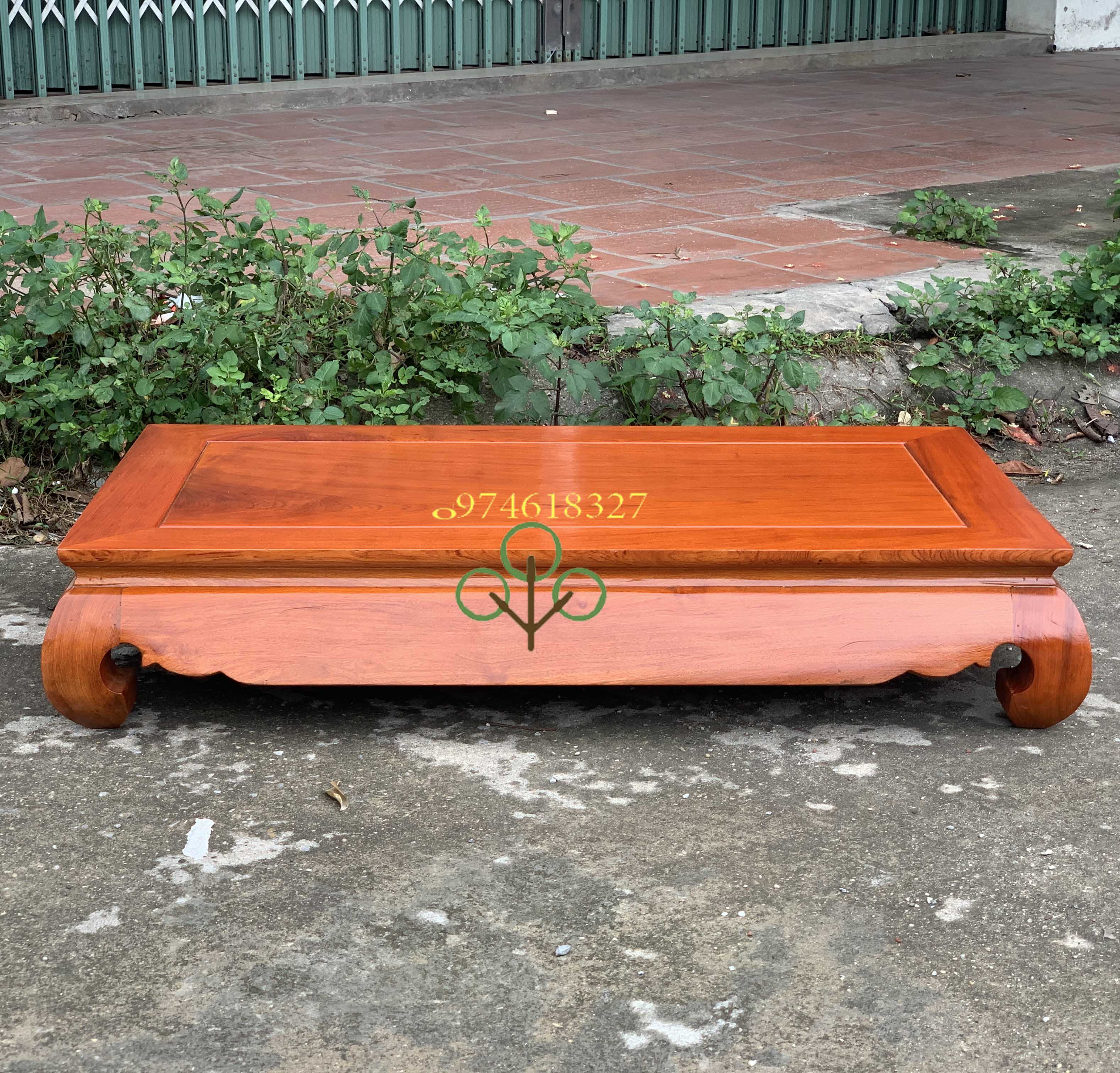 Bàn osin trơn gỗ hương bàn trà nhật bàn cơm cỡ lớn cao 12cm