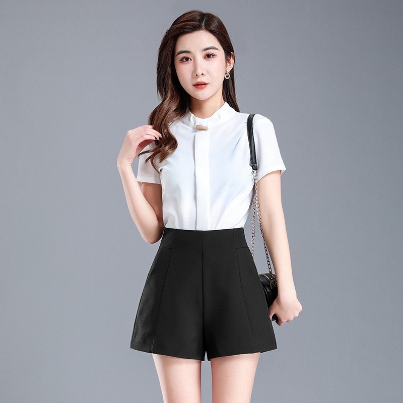 Quần short đùi nữ cạp cao chất tuyết mưa