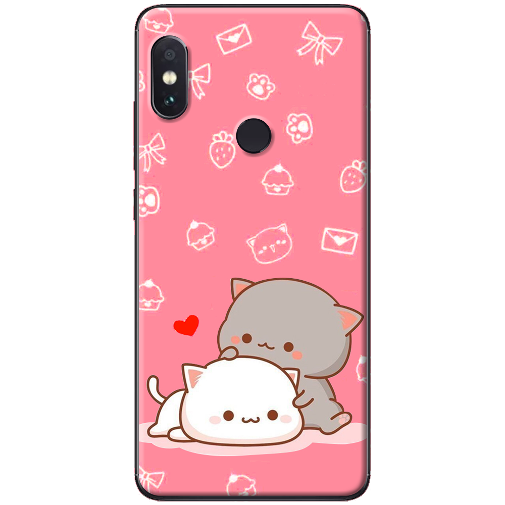 [HCM]Ốp lưng dành cho Xiaomi Redmi Note 5, Redmi Note 6, Redmi Note 7, Redmi Note 8, 8 Pro, Redmi Note 9, 9S, 9 Pro mẫu Mèo mập nền hồng