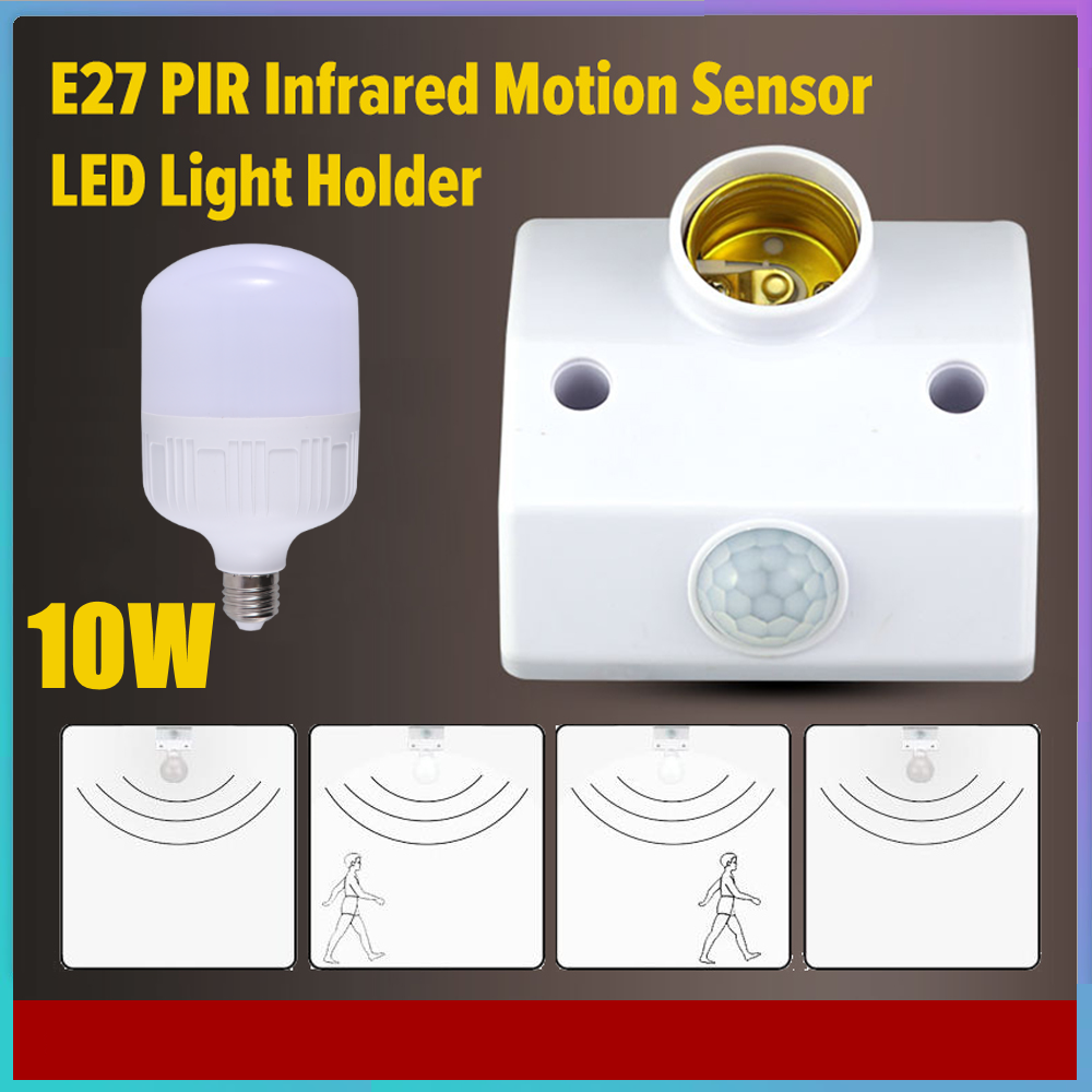 Chuôi đèn cảm biến chuyển động+ Bóng đèn Trụ 5W ánh sáng trắng