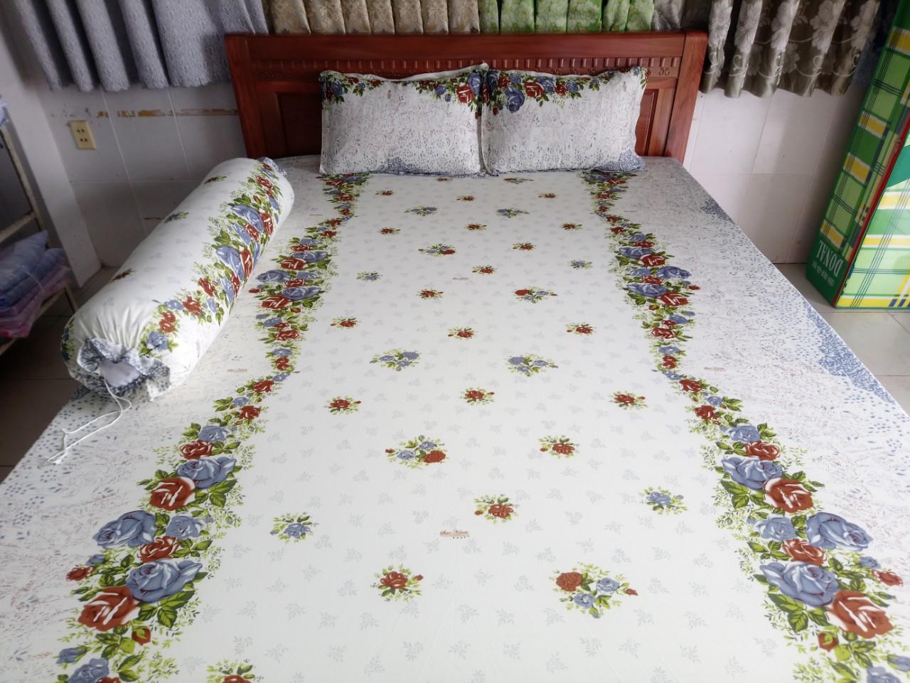 Bộ dra thun lạnh hàn quốc 1m6 x 2m ( 1 dra + 3 áo gối)