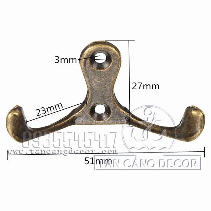 Móc treo đôi 08 hình chim én cổ điển - kt: 5.1cm