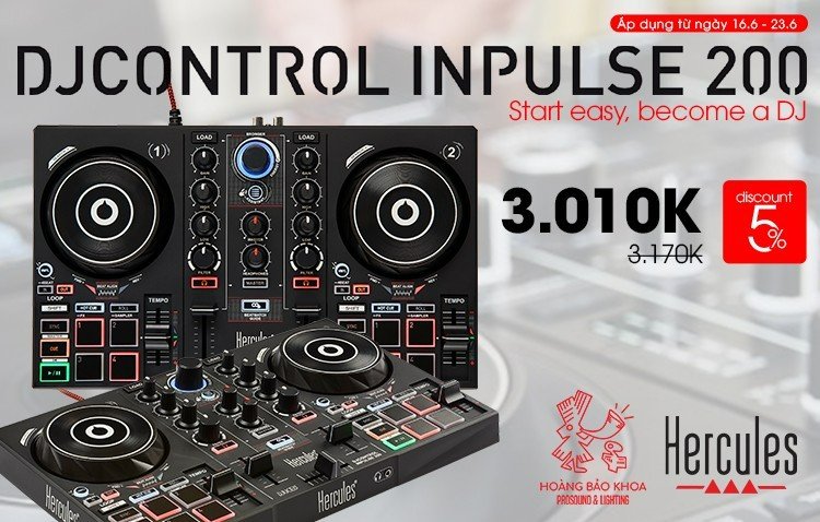 Bộ điều khiển bàn dj Hercules- DJControl Inpulse 200