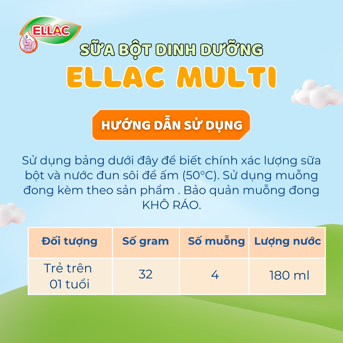 SỮA BỘT DINH DƯỠNG ELLAC MULTI 400G