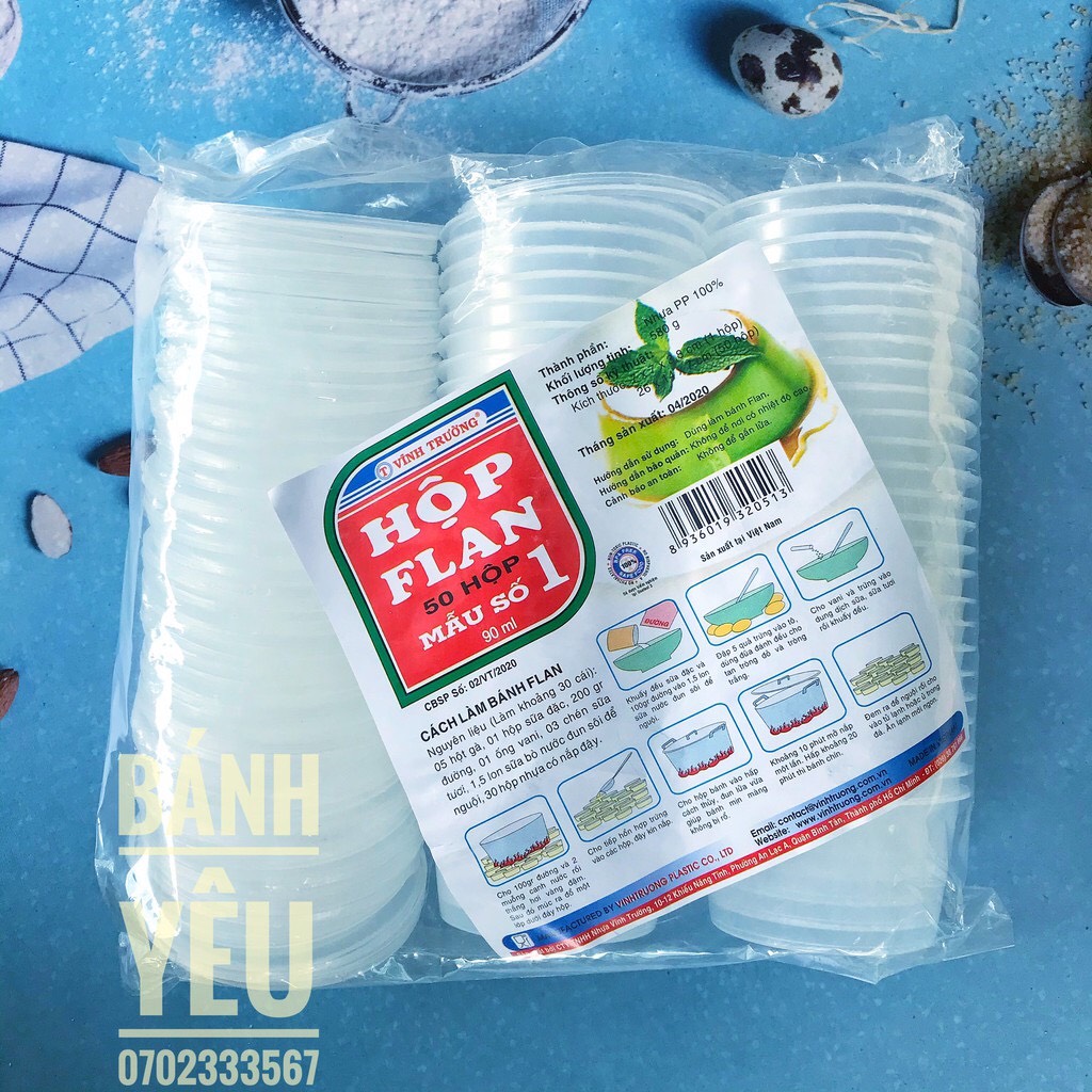 Hộp bánh Flan kèm nắp
