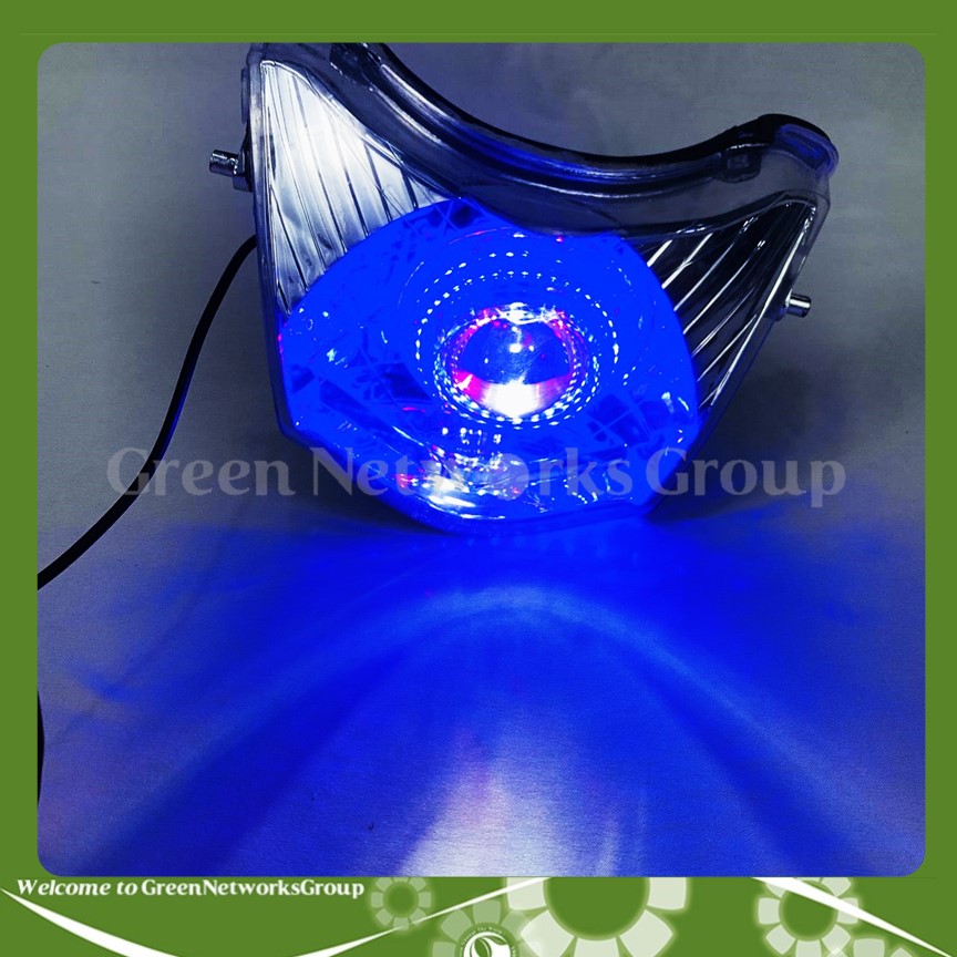 [HCM]Đầu đèn pha led bi cầu lớn cho xe Wave A 2016 Greennetworks ( Chế Độ Cos pha Chớp - Ánh sáng Xanh )