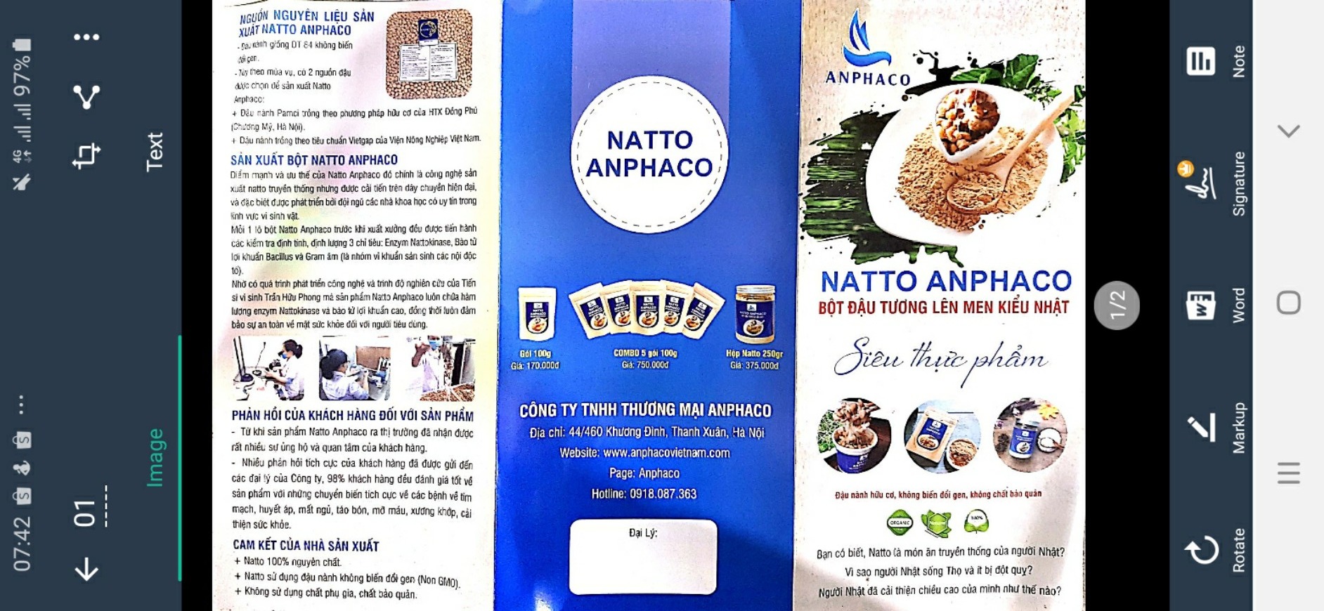 BỘT ĐẬU TƯƠNG LÊN MEN NATTO ANPHACO 250g