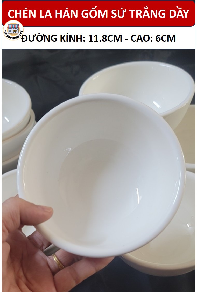 Set of 10 High Quality White Ceramic Arhat Cups