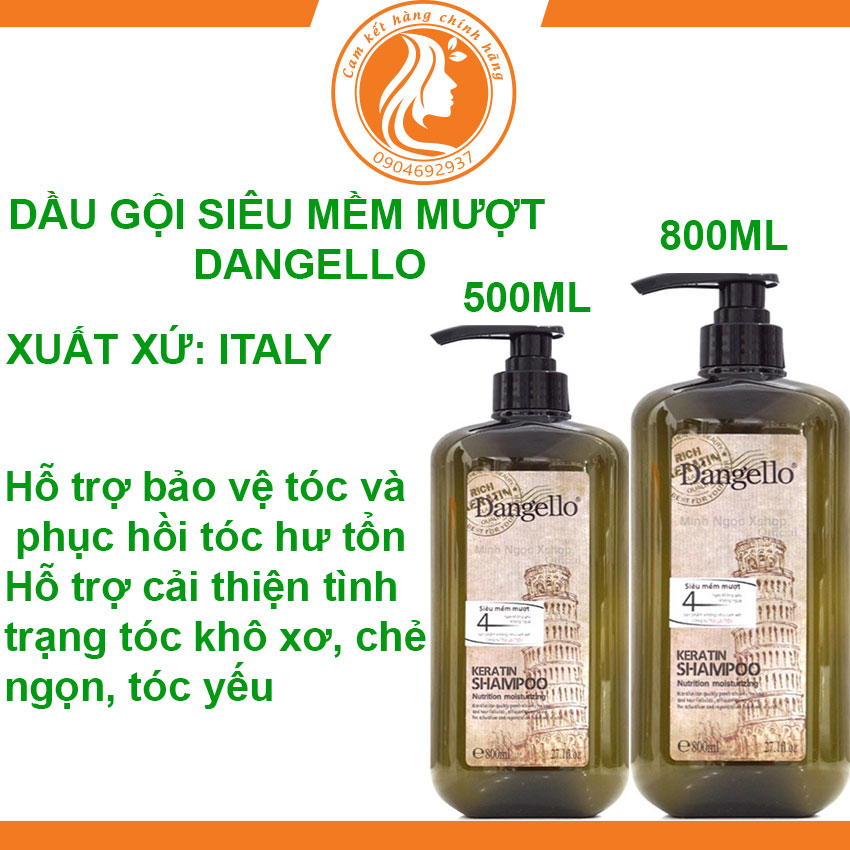 Cặp Dầu Gội Xả Phục Hồi Tóc Hư Tổn Dangello