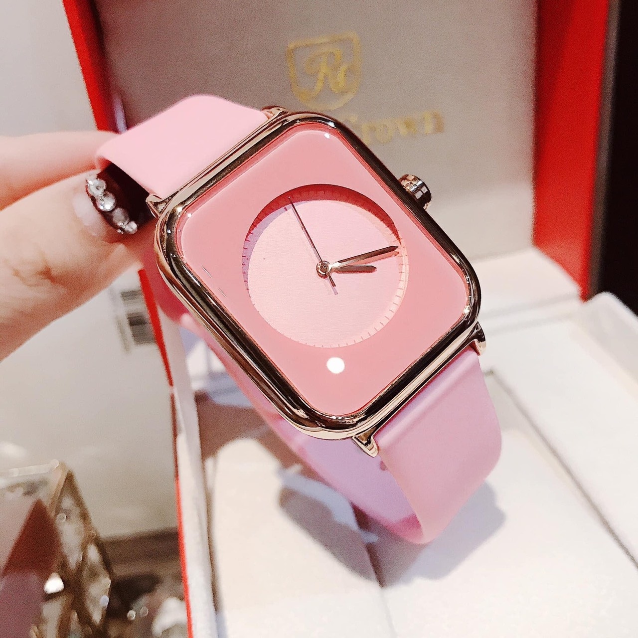Đồng hồ guou thời trang nữ dây silicon siêu sang TR487