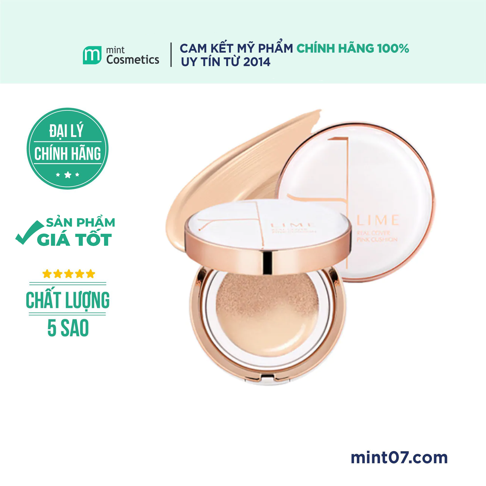 Cushion Lime Real Cover Pink SPF 50