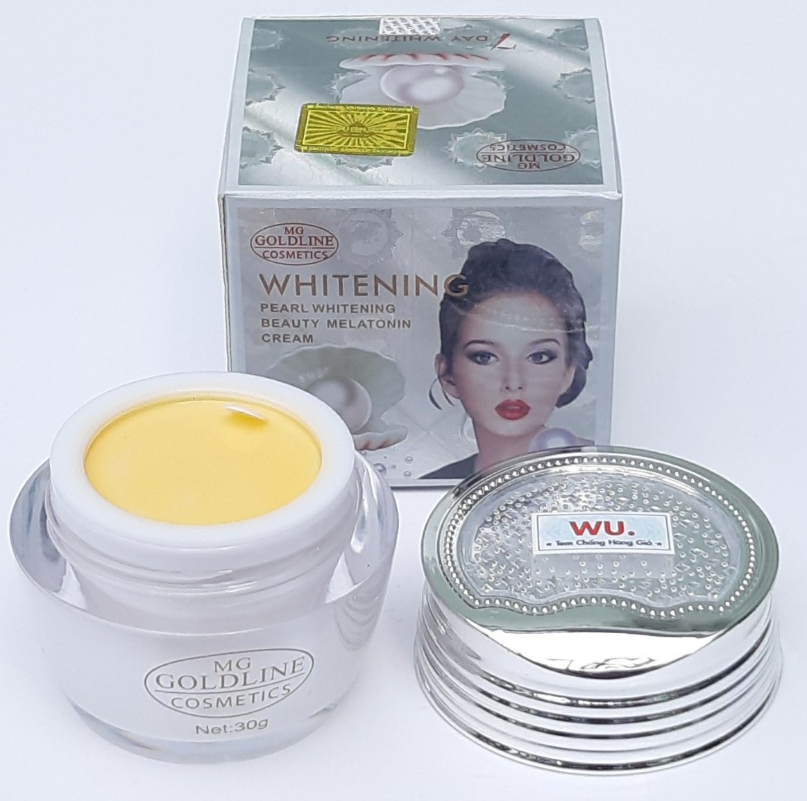 Kem nám Ngọc Trai dưỡng trắng da, tàn nhang vết thâm Nám Ngọc Trai 7 Days Whitening pearl beauty cream MG Goldline cosmetics – Thái Lan 30g