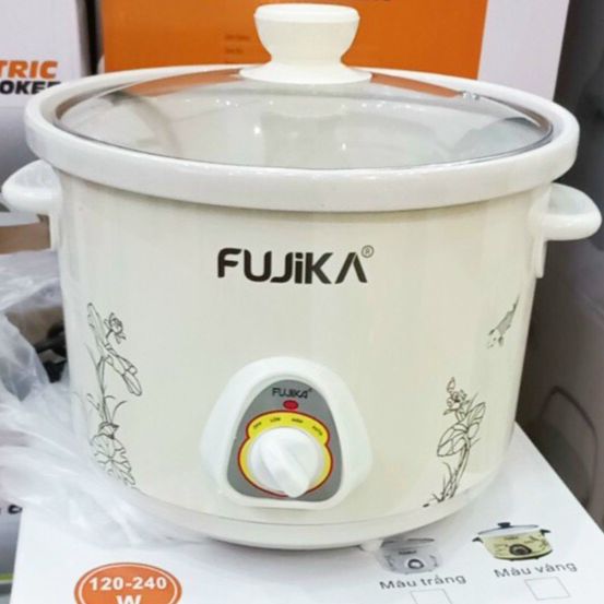 Nồi nấu cháo cho bé, nồi kho cá FUJIKA FJ-KC1.5L - FJ-KC2.5L, nồi hầm cháo chậm, Màu Ngẫu Nhiên - Chính hãng BH 12 tháng