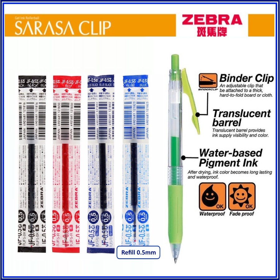 Ngòi bút gel zebra sarasa clip 0.5 mm
