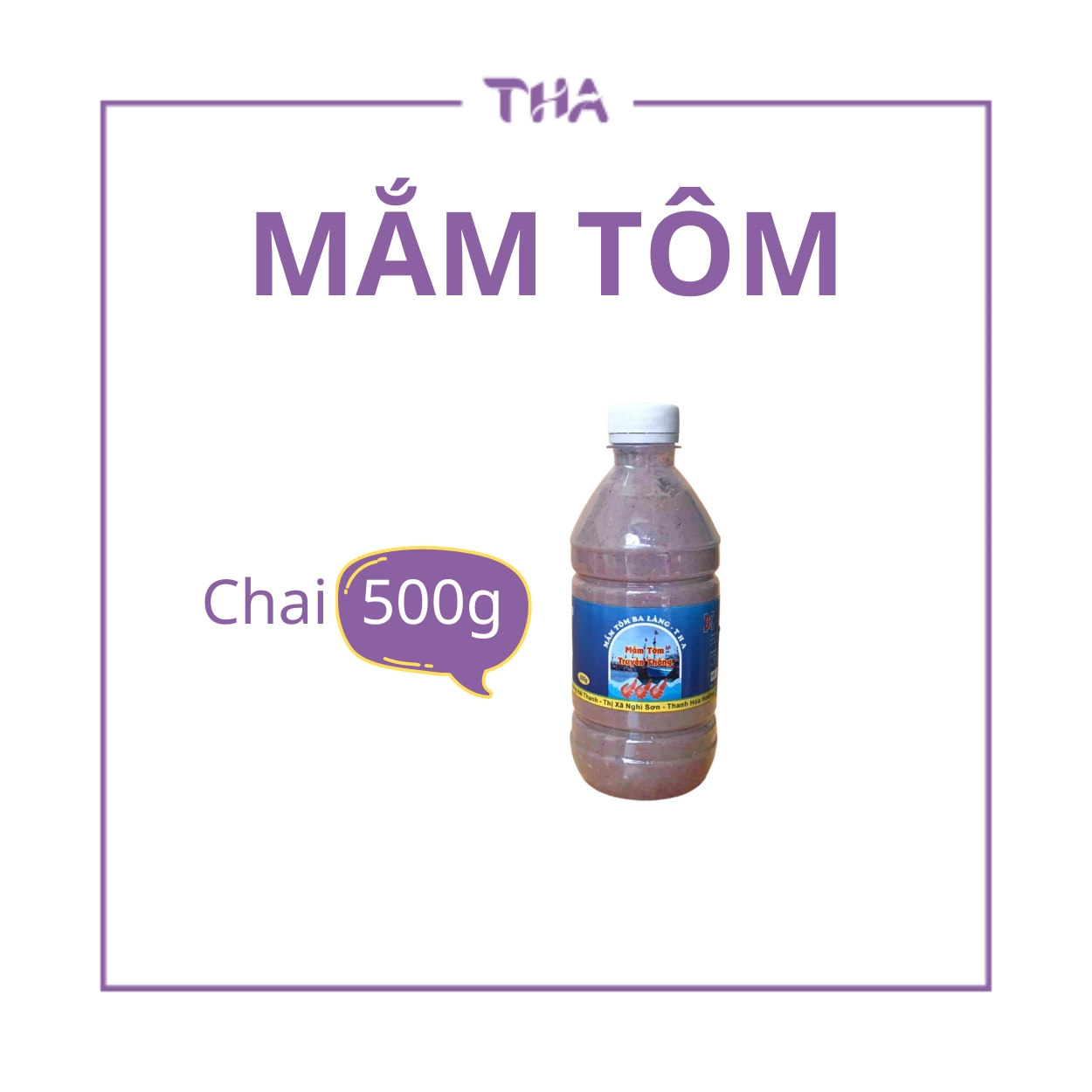 Mắm tôm Ba Làng THA chai 500g đặc sản thanh hoá