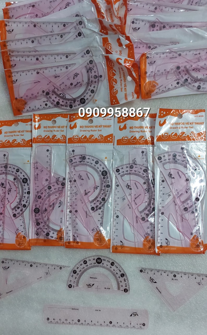 COMBO BỘ THƯỚC KẺ 4 MÓN