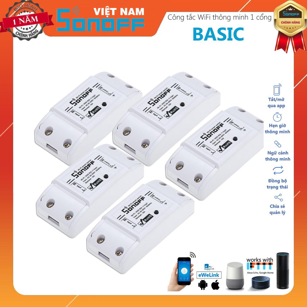 Com bô 5 công tắc điều khiển sonoff basic wifi không dây